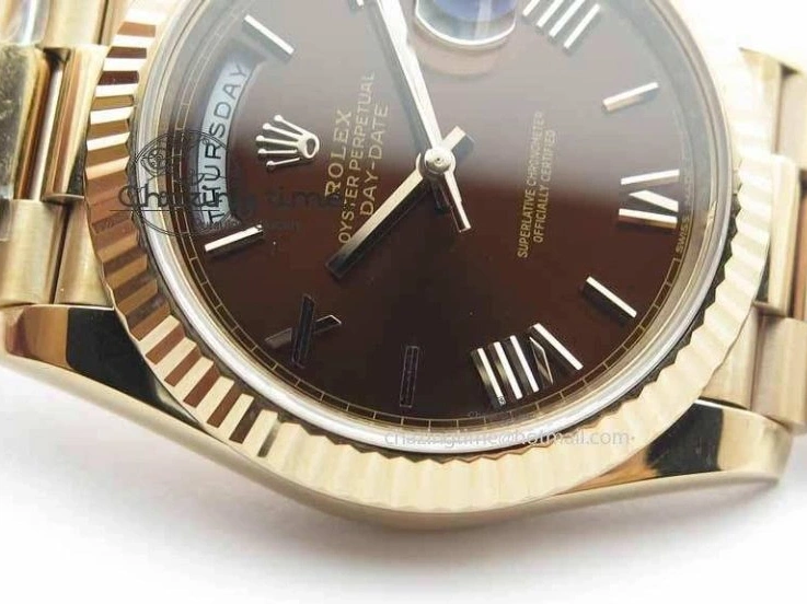 1226 Sophisticated Day-Date 40mm 228239 RG Noob 1:1 Best Edition Brown Roman Dial On RG President Bracelet A 3707